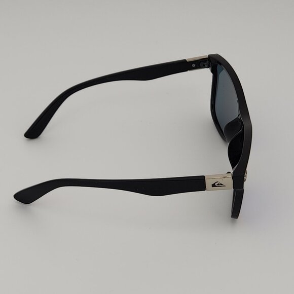 Quiksilver Round Flat Lens Sunglasses Gloss Black Frame Blue-Mirror Lens NEW Q24 - Picture 8 of 11